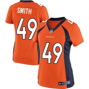 Femmes Nike Denver Broncos # 49 Dennis Smith élite Orange équipe NFL Maillot Magasin de couleur