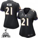 Women Nike Baltimore Ravens &21 Lardarius Webb Elite Black Alternate Super Bowl XLVII NFL Jersey