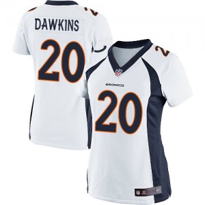 Femmes Nike Denver Broncos # 20 Brian Dawkins Élite blanc NFL Maillot Magasin