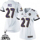 Women Nike Baltimore Ravens &27 Ray Rice Elite White Super Bowl XLVII NFL Jersey