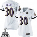 Women Nike Baltimore Ravens &30 Bernard Pierce Elite White Super Bowl XLVII NFL Jersey