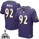 Men Nike Baltimore Ravens &92 Haloti Ngata Elite Purple Team Color Super Bowl XLVII NFL Jersey