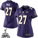Women Nike Baltimore Ravens &27 Ray Rice Elite Purple Team Color Super Bowl XLVII NFL Jersey