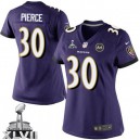 Women Nike Baltimore Ravens &30 Bernard Pierce Elite Purple Team Color Super Bowl XLVII NFL Jersey