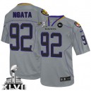 Men Nike Baltimore Ravens &92 Haloti Ngata Elite Lights Out Grey Super Bowl XLVII NFL Jersey