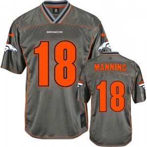 Jeunesse Nike Denver Broncos # 18 Peyton Manning élite gris Vapor NFL Maillot Magasin