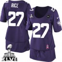Women Nike Baltimore Ravens &27 Ray Rice Elite Purple Breast Cancer Awareness Super Bowl XLVII NFL Jersey