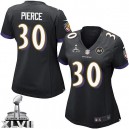 Women Nike Baltimore Ravens &30 Bernard Pierce Elite Black Alternate Super Bowl XLVII NFL Jersey