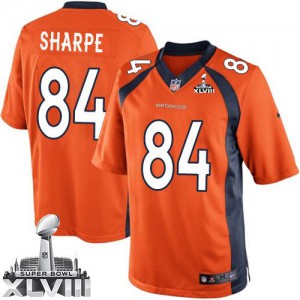 Jeunesse Nike Denver Broncos # 84 Shannon Sharpe équipe élite d'Orange couleur Super Bowl XLVIII NFL Maillot Magasin