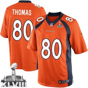 Couleur Super Bowl XLVIII NFL maillot de l'équipe jeunesse Nike Denver Broncos # 80 Orange Julius Thomas Élite