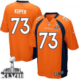Couleur Super Bowl XLVIII NFL maillot de l'équipe jeunesse Nike Denver Broncos # 73 Chris Kuper Élite Orange