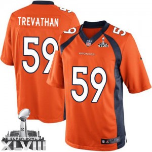 Couleur Super Bowl XLVIII NFL maillot de l'équipe jeunesse Nike Denver Broncos # 59 Danny Trevathan Élite Orange