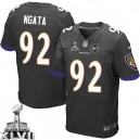 Men Nike Baltimore Ravens &92 Haloti Ngata Elite Black Alternate Super Bowl XLVII NFL Jersey