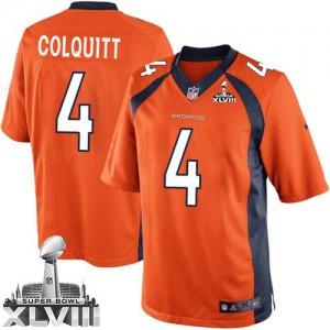 Jeunesse Nike Denver Broncos # 4 Britton Colquitt équipe élite d'Orange couleur Super Bowl XLVIII NFL Maillot Magasin Jeunesse Nike Denver Broncos # 4 Britton Colquitt équipe élite d'Orange couleur Super Bowl XLVIII NFL Maillot Magasin