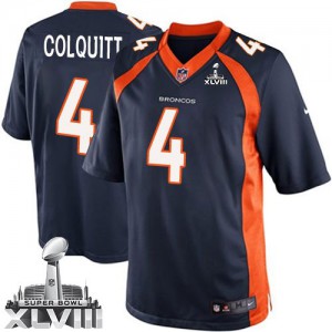 Jeunesse Nike Denver Broncos # 4 Britton Colquitt élite Navy bleu alternent Superbowl XLVIII NFL Maillot Magasin
