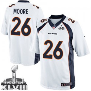 Jeunesse Nike Denver Broncos # 26 Rahim Moore Élite blanc Super Bowl XLVIII NFL Maillot Magasin
