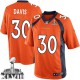 Youth Nike Denver Broncos &30 Terrell Davis Elite Orange Team Color Super Bowl XLVIII NFL Jersey