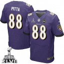 Men Nike Baltimore Ravens &88 Dennis Pitta Elite Purple Team Color Super Bowl XLVII NFL Jersey