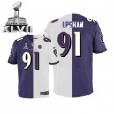 Men Nike Baltimore Ravens &91 Courtney Upshaw Elite Team/Road Two Tone Super Bowl XLVII NFL Jersey
