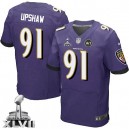 Men Nike Baltimore Ravens &91 Courtney Upshaw Elite Purple Team Color Super Bowl XLVII NFL Jersey