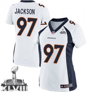 Femmes Nike Denver Broncos # 97 Malik Jackson Élite blanc Super Bowl XLVIII NFL Maillot Magasin