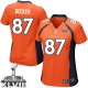 Women Nike Denver Broncos &87 Eric Decker Elite Orange Team Color Super Bowl XLVIII NFL Jersey
