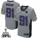 Men Nike Baltimore Ravens &91 Courtney Upshaw Elite Grey Shadow Super Bowl XLVII NFL Jersey