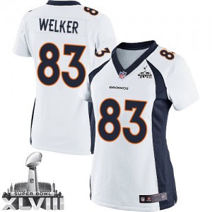 Femmes Nike Denver Broncos # 83 Wes Welker Élite blanc Super Bowl XLVIII NFL Maillot Magasin
