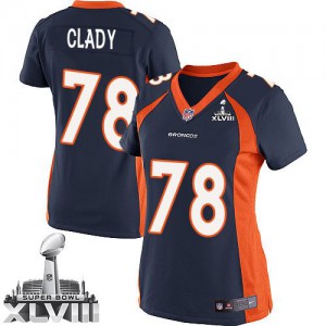 Femmes Nike Denver Broncos # 78 Ryan Clady Élite bleu marine Alternate Super bol XLVIII NFL Maillot Magasin