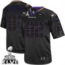 Men Nike Baltimore Ravens &82 Torrey Smith Elite New Lights Out Black Super Bowl XLVII NFL Jersey