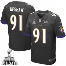 Men Nike Baltimore Ravens &91 Courtney Upshaw Elite Black Alternate Super Bowl XLVII NFL Jersey