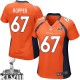 Women Nike Denver Broncos &67 Dan Koppen Elite Orange Team Color Super Bowl XLVIII NFL Jersey
