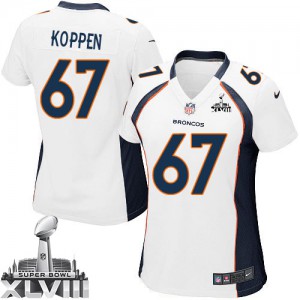Femmes Nike Denver Broncos # 67 Dan Koppen Élite blanc Super Bowl XLVIII NFL Maillot Magasin