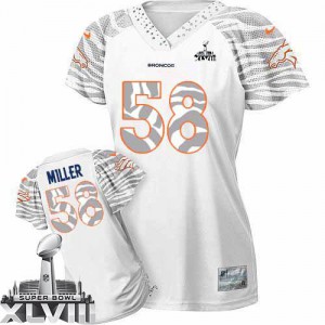 Femmes Nike Denver Broncos # 58 Von Miller Élite blanc Zebra champ Flirt Superbowl XLVIII NFL Maillot Magasin Femmes Nike Denver Broncos # 58 Von Miller Élite blanc Zebra champ Flirt Superbowl XLVIII NFL Maillot Magasin