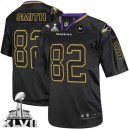 Men Nike Baltimore Ravens &82 Torrey Smith Elite Lights Out Black Super Bowl XLVII NFL Jersey