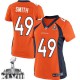 Women Nike Denver Broncos &49 Dennis Smith Elite Orange Team Color Super Bowl XLVIII NFL Jersey