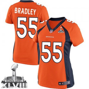 Femmes Nike Denver Broncos # 55 Stewart Bradley Élite Orange équipe couleur Super Bowl XLVIII NFL Maillot Magasin