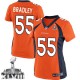 Women Nike Denver Broncos &55 Stewart Bradley Elite Orange Team Color Super Bowl XLVIII NFL Jersey