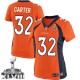 Women Nike Denver Broncos &32 Tony Carter Elite Orange Team Color Super Bowl XLVIII NFL Jersey