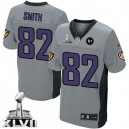 Men Nike Baltimore Ravens &82 Torrey Smith Elite Grey Shadow Super Bowl XLVII NFL Jersey