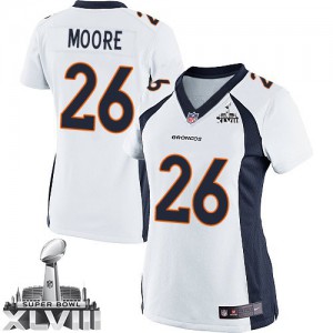 Femmes Nike Denver Broncos # 26 Rahim Moore Élite blanc Super Bowl XLVIII NFL Maillot Magasin