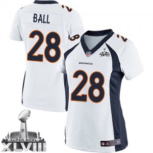 Femmes Nike Denver Broncos # 28 Montee ballon Élite blanc Super Bowl XLVIII NFL Maillot Magasin