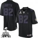 Men Nike Baltimore Ravens &82 Torrey Smith Elite Black Impact Super Bowl XLVII NFL Jersey