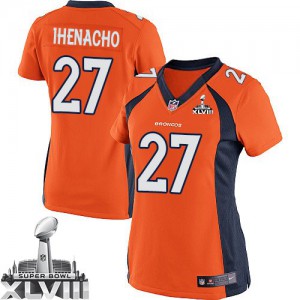 Femmes Nike Denver Broncos # 27 duc IRITI Élite Orange équipe couleur Super Bowl XLVIII NFL Maillot Magasin
