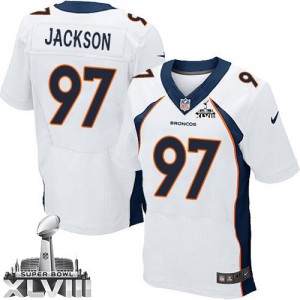 Hommes Nike Denver Broncos # 97 Malik Jackson Élite blanc Super Bowl XLVIII NFL Maillot Magasin