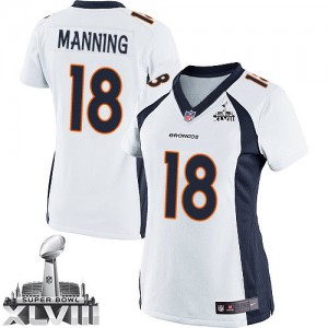 Femmes Nike Denver Broncos # 18 Peyton Manning Élite blanc Super Bowl XLVIII NFL Maillot Magasin Femmes Nike Denver Broncos # 18 Peyton Manning Élite blanc Super Bowl XLVIII NFL Maillot Magasin