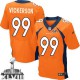 Men Nike Denver Broncos &99 Kevin Vickerson Elite Orange Team Color Super Bowl XLVIII NFL Jersey