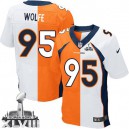 Men Nike Denver Broncos &95 Derek Wolfe Elite Team/Road Two Tone Super Bowl XLVIII NFL Jersey