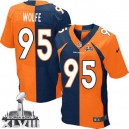 Men Nike Denver Broncos &95 Derek Wolfe Elite Team/Alternate Two Tone Super Bowl XLVIII NFL Jersey