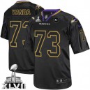Men Nike Baltimore Ravens &73 Marshal Yanda Elite Lights Out Black Super Bowl XLVII NFL Jersey